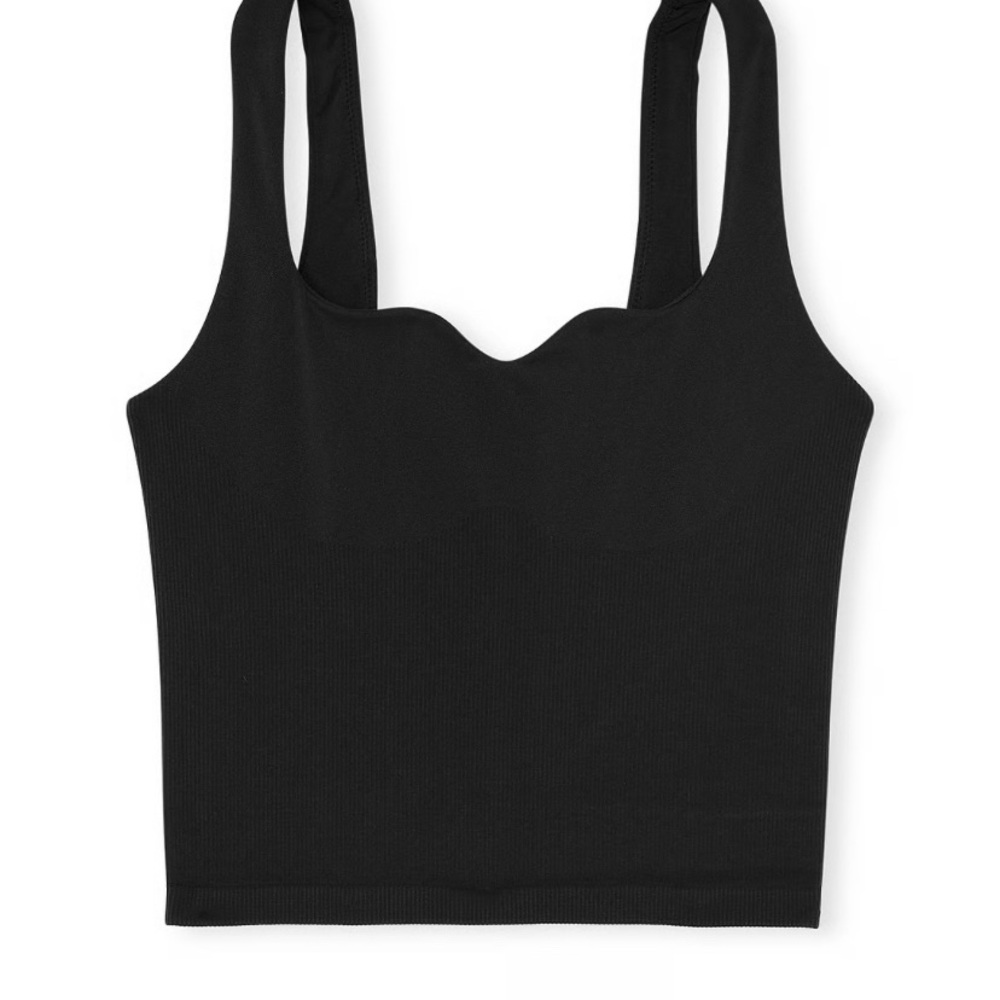 PINK Victoria's Secret Black Ribbed Tank